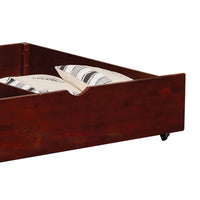 Transitional Style Wooden Trundle With Large Storage Drawer, Warm Cherry Brown - FOA-CM-TR453-CH