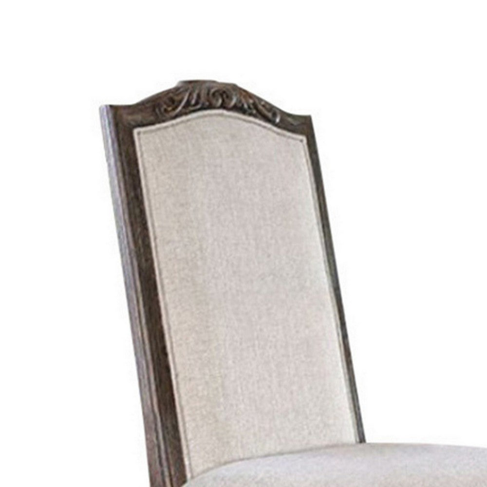 BM166216 Fabric seat and Back upholstered Side chair, Rustic Brown, Pack of 2