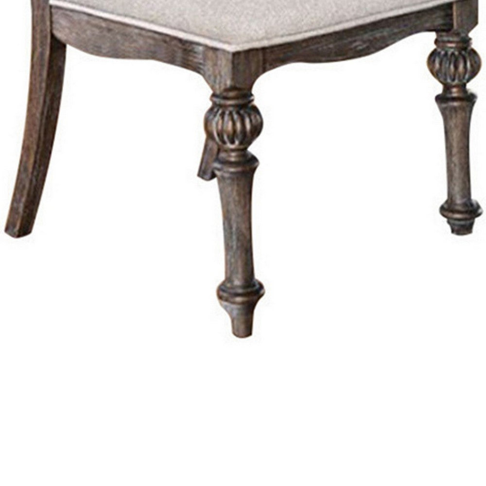 BM166216 Fabric seat and Back upholstered Side chair, Rustic Brown, Pack of 2