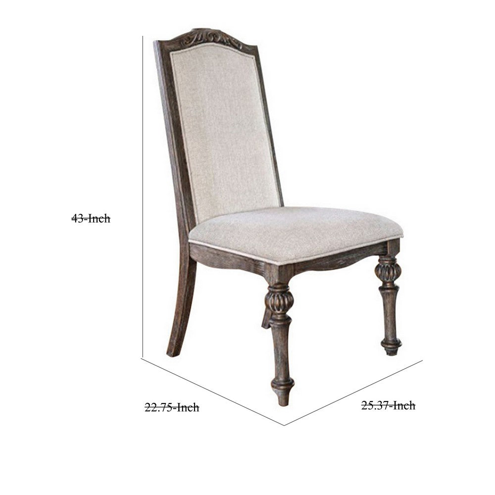 BM166216 Fabric seat and Back upholstered Side chair, Rustic Brown, Pack of 2