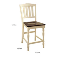 Harrisburg II Cottage Counter Height Chair, White & Dark Oak Finish, Set of 2 - FOA-CM3216PC-2PK