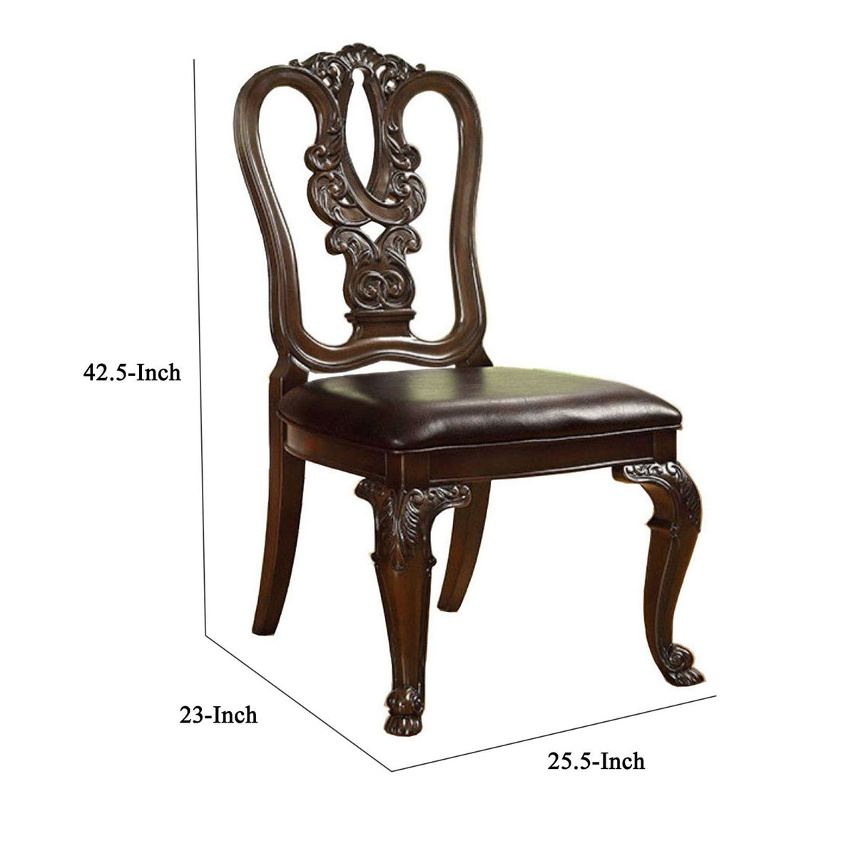 BM131229 Bellagio Traditional Wooden Carving Side Chair, Set Of 2