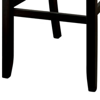 BM131233 Sania II Rustic Bar Chair In Ivory Linen, Black Set Of 2