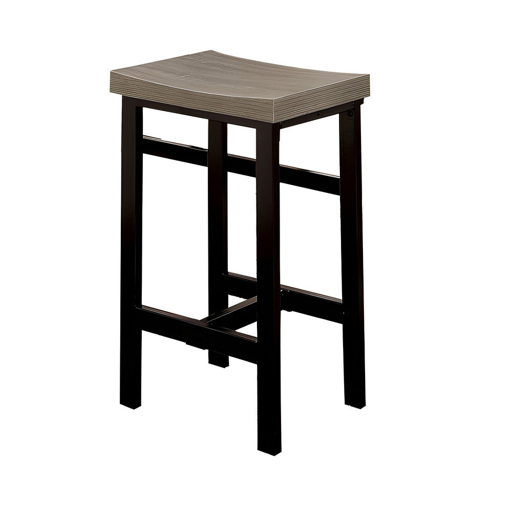 5 Piece Wooden Counter Height Table Set In Natural Brown And Black - BM181289