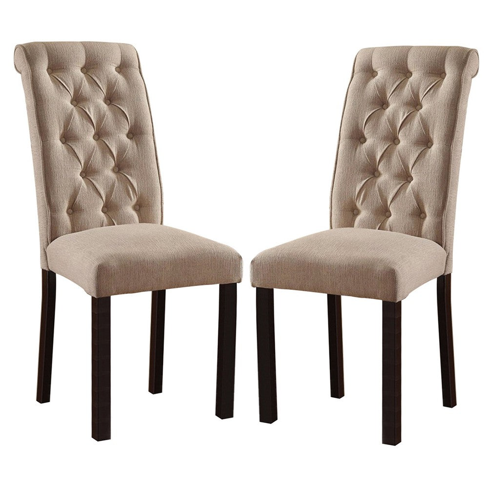 Marshall Transitional Side Chair, Set of two, Black and Ivory - FOA-CM3564SC-2PK