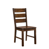 Wooden Side Chair With Block Legs, Brown, Pack Of Two - BM183653