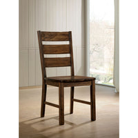 Wooden Side Chair With Block Legs, Brown, Pack Of Two - BM183653
