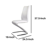 MIDVALE Contemporary Z Shaped Side Chair, White, Set Of 2 - BM131310