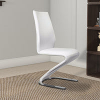 MIDVALE Contemporary Z Shaped Side Chair, White, Set Of 2 - BM131310