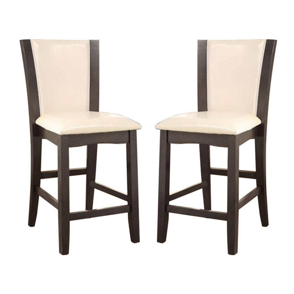BM131319 Manhattan Iii Counter Height Chair With Ivory, Gray Finish, Set Of 2