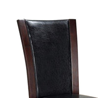 Parson Style Leatherette Wooden Side Chair, Set of 2, Cherry Brown - FOA-CM3710SC-2PK