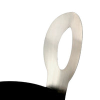 Metal Side Chair with Oval Cut Backrest, Set of 2, Silver and Black - FOA-CM3727SC-2PK