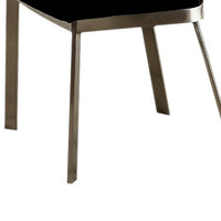 Metal Side Chair with Oval Cut Backrest, Set of 2, Silver and Black - FOA-CM3727SC-2PK