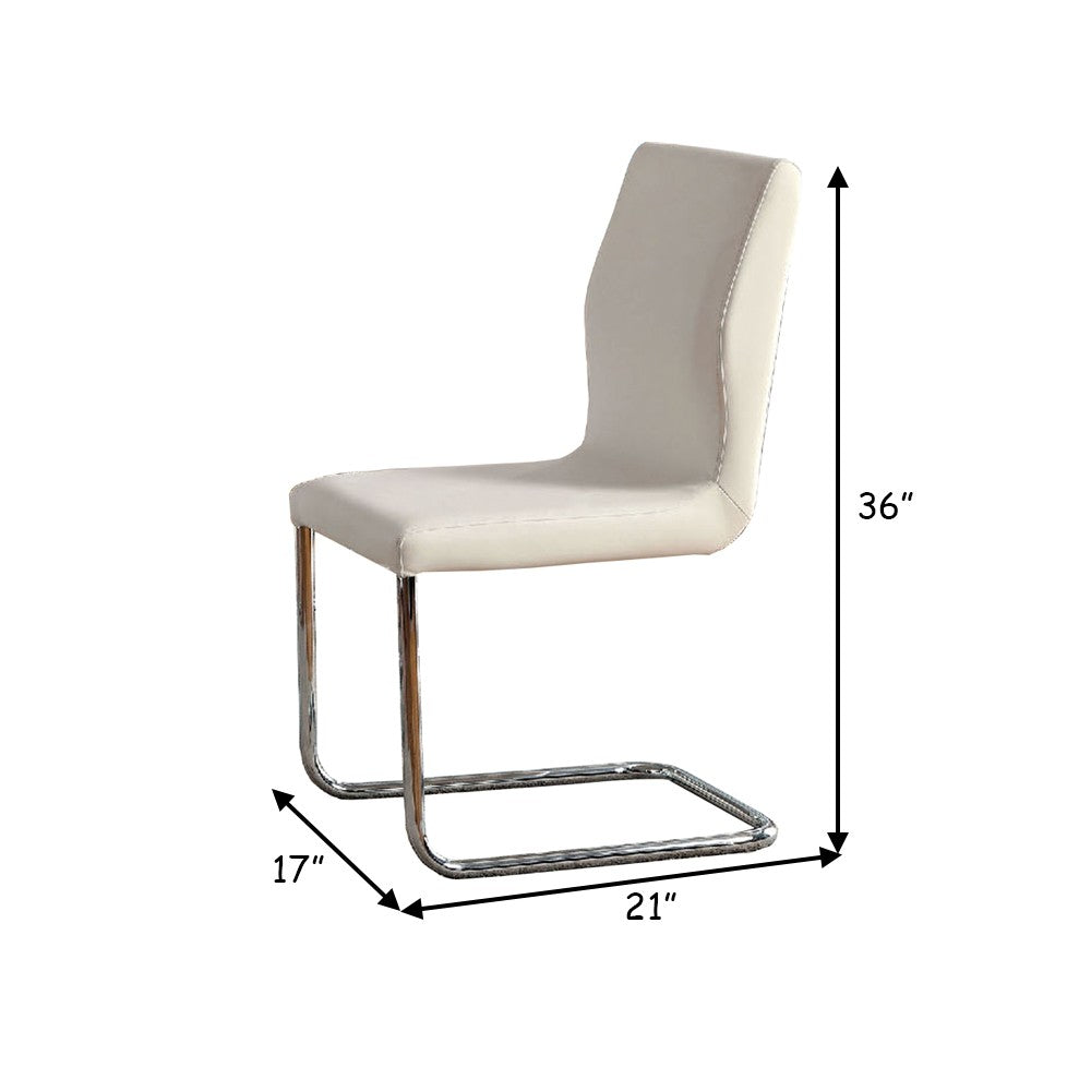 Lodia I Contemporary Side Chair, White, Set of 2 - FOA-CM3825WH-SC-2PK