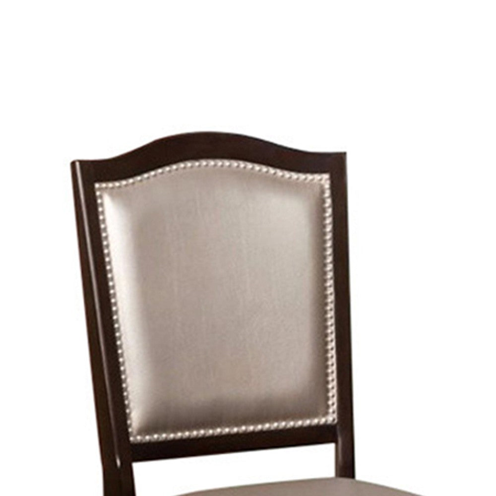 Harrington Transitional Side Chair With PVC, Brown Finish, Set of 2 - FOA-CM3970GL-SC-2PK