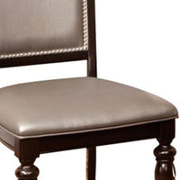 Harrington Transitional Side Chair With PVC, Brown Finish, Set of 2 - FOA-CM3970GL-SC-2PK