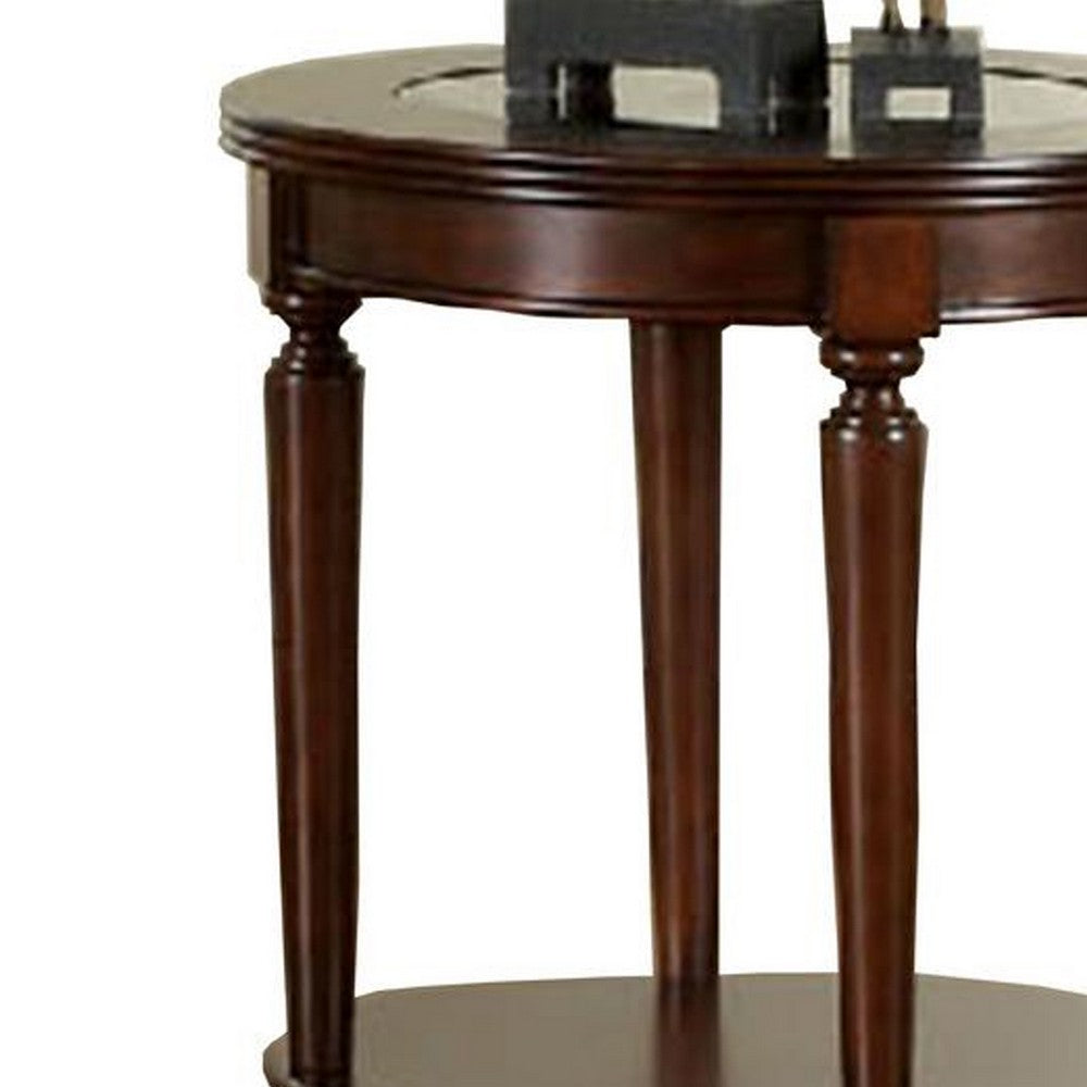 GRANVIA Contemporary End Table, Dark Cherry - FOA-CM4131E