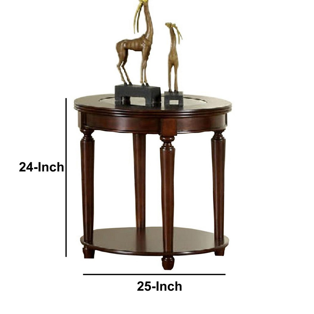 GRANVIA Contemporary End Table, Dark Cherry - FOA-CM4131E