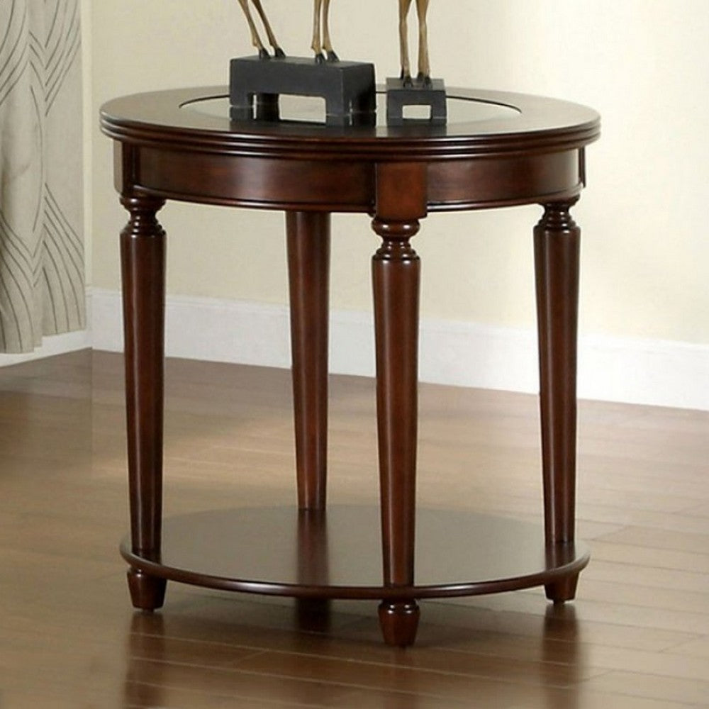 GRANVIA Contemporary End Table, Dark Cherry - FOA-CM4131E
