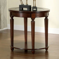 GRANVIA Contemporary End Table, Dark Cherry - FOA-CM4131E