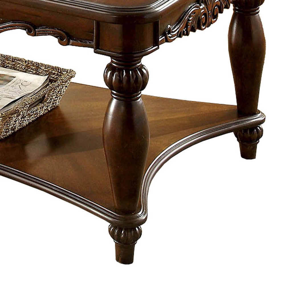 Wooden Coffee & End Tables Set, Cherry Brown, Pack of 3 - BM166160