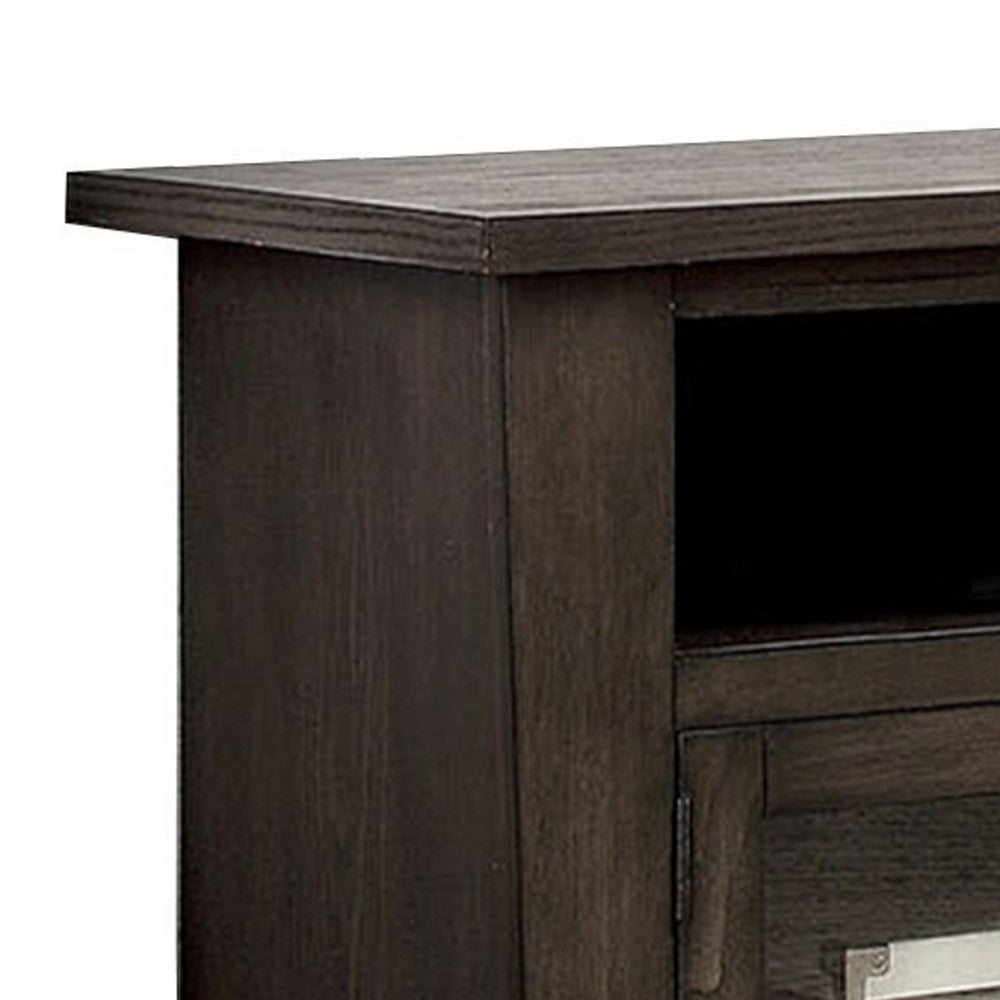60" Wooden TV Stand With 2 Cabinets and 2 Open Shelves In Brown - FOA-CM5903-TV-60