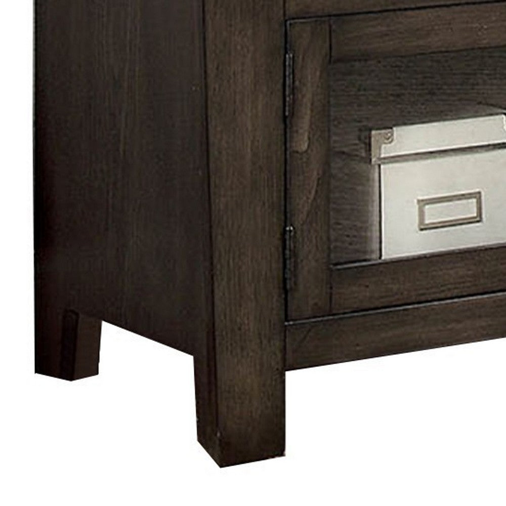 60" Wooden TV Stand With 2 Cabinets and 2 Open Shelves In Brown - FOA-CM5903-TV-60