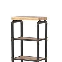 Industrial Style Pier Cabinet with Metal Pipe Design Frame, Antique Black - FOA-CM5913-PC