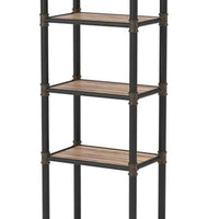 Industrial Style Pier Cabinet with Metal Pipe Design Frame, Antique Black - FOA-CM5913-PC