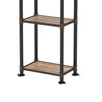Industrial Style Pier Cabinet with Metal Pipe Design Frame, Antique Black - FOA-CM5913-PC
