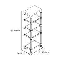 Industrial Style Pier Cabinet with Metal Pipe Design Frame, Antique Black - FOA-CM5913-PC