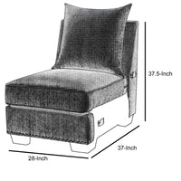 Skyler II Traditional Armless Chair, Gray Finish - FOA-CM6156GY-CH