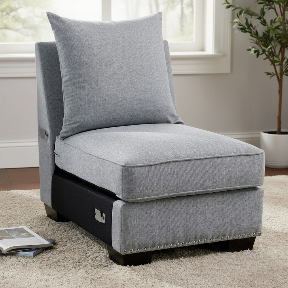 Skyler II Traditional Armless Chair, Gray Finish - FOA-CM6156GY-CH