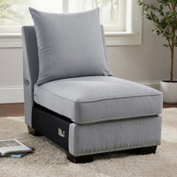 Skyler II Traditional Armless Chair, Gray Finish - FOA-CM6156GY-CH