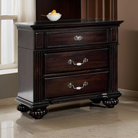 BM137844 Syracuse Traditional Style Beautiful Nightstand, Dark Walnut