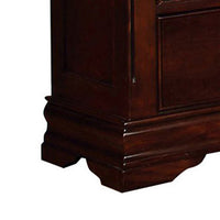 2 Drawer Wooden Nightstand with Hidden Top Drawer and Metal Handles, Brown - FOA-CM7260N