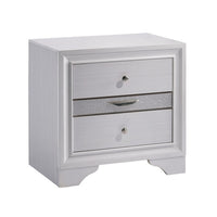 Contemporary Solid Wood Night Stand With Jewelry Drawers, White - FOA-CM7552N