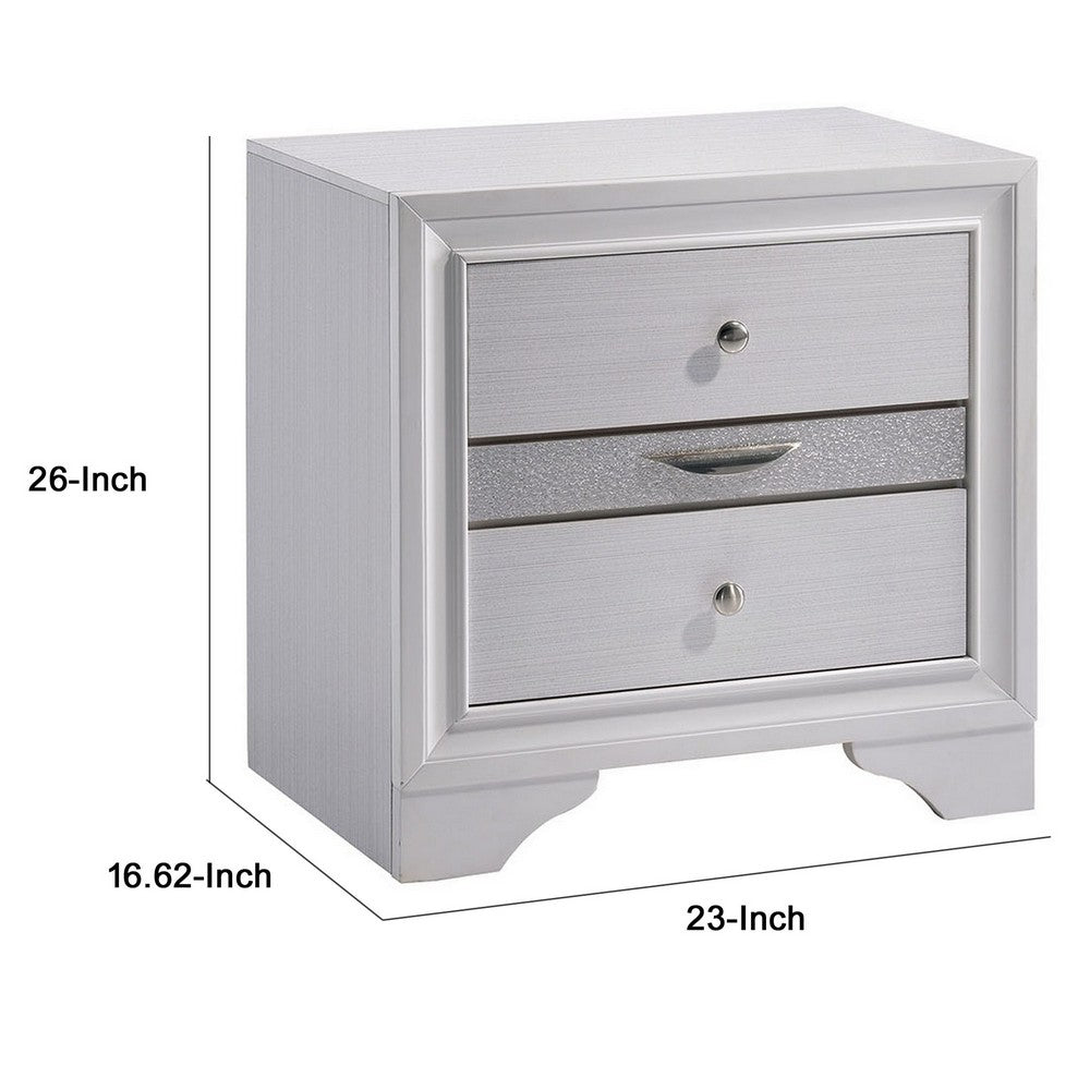 Contemporary Solid Wood Night Stand With Jewelry Drawers, White - FOA-CM7552N