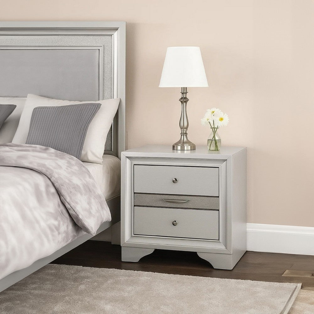 Contemporary Solid Wood Night Stand With Jewelry Drawers, White - FOA-CM7552N