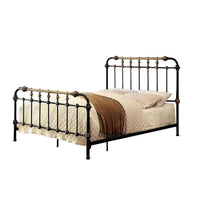 Classic Metal Twin Bed with gold accents, Black  - BM131757