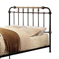 Classic Metal Twin Bed with gold accents, Black  - BM131757