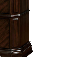 Two Drawer Solid Wood Nightstand with Clipped Corner, Espresso Brown - FOA-CM7751N