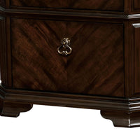 Two Drawer Solid Wood Nightstand with Clipped Corner, Espresso Brown - FOA-CM7751N