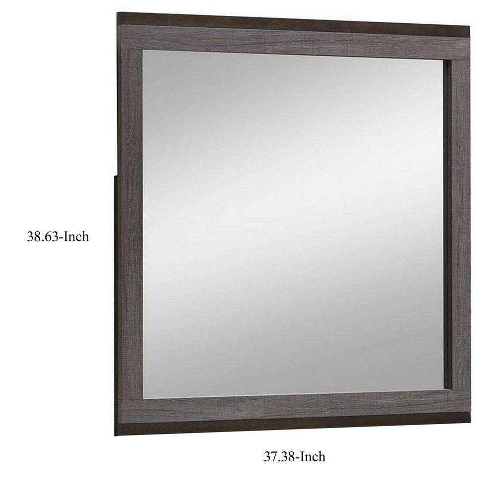 Manvel Contemporary Mirror, Two Tone Antique Gray - FOA-CM7867M