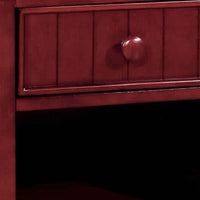 Wooden Night Stand With One Drawer And Open Shelf In Cherry Brown