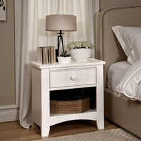 BM122965 Omnus Wood Night Stand, White Finish