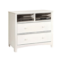 Contemporary Style Wooden Media Chest, White - FOA-CM7905WH-TV