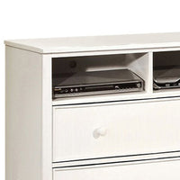 Contemporary Style Wooden Media Chest, White - FOA-CM7905WH-TV