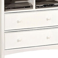 Contemporary Style Wooden Media Chest, White - FOA-CM7905WH-TV