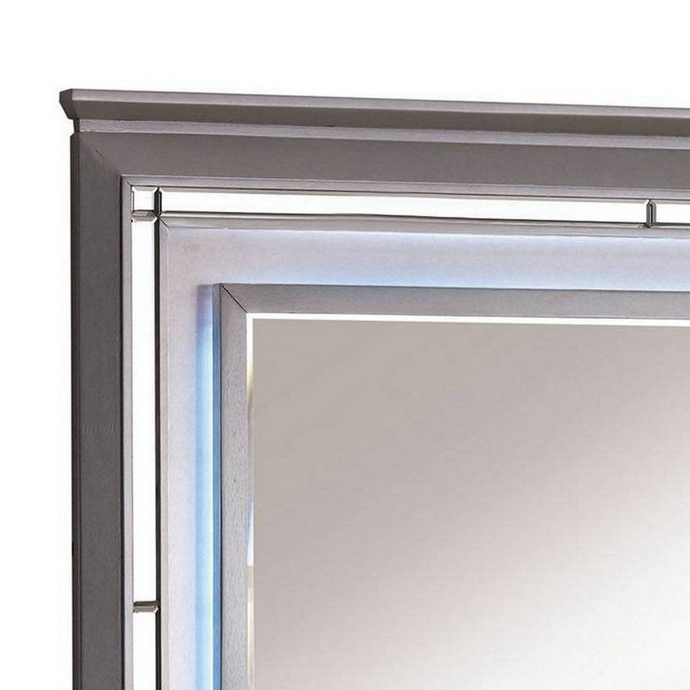 Bellanova Contemporary Style Mirror , Silver - FOA-CM7979SV-M